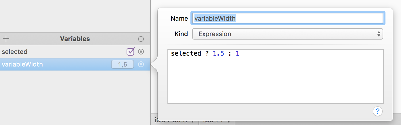 The stroke width expression