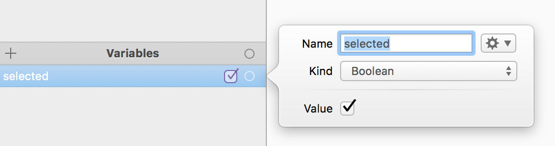 The selected parameter